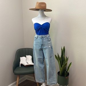 Cobalt Blue Basic Summer Tube Top